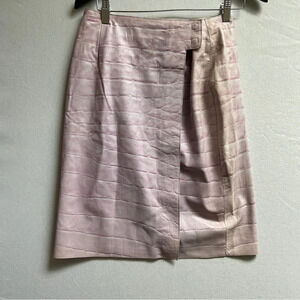 Danier Leather Crocodile Embossed Wrap Skirt Sz 12